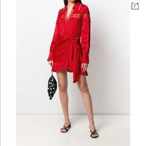 Self Portrait Satin Jacquard Wrap Dress sz UK8/US4